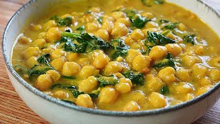 GARBANZOS CON ESPINACAS AL CURRY ESTÁN MEJOR QUE POLLO AL CURRY COMIDA ABUNDANTE FÁCIL Y ECONÓMICA [upl. by Lennard]