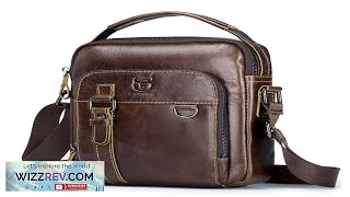 BULLCAPTAIN Genuine Leather Mens Shoulder Bag Small Handbag Fashion Crossbody Bag Review [upl. by Knowland964]