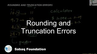 Rounding and Truncation Errors Math Lecture  Sabaqpk [upl. by Leavelle417]