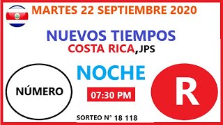 JPS RESULTADOS NUEVOS TIEMPOS CR HOY MARTES 22 SEPTIEMBRE NOCHE 0730 PM [upl. by Neelyk]