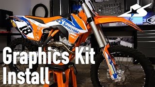 How to Install a Graphics Kit on a Motocross Bike [upl. by Gahan]