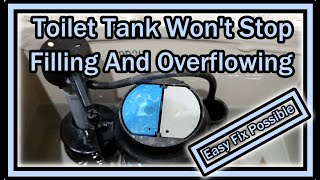 Toilet Tank Not Stop Filling And Overflowing American Standard or Glacier Bay  Easy Fix Possible [upl. by Yelsa]