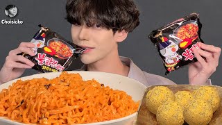 SUB불닭볶음면 뿌링 치즈볼 먹방 MUKBANG ASMR HotSpicy Chicken Ramen Cheese Ball Korean Spicy Noodles eating show [upl. by Eide]