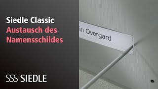 Siedle Classic Austausch des Namensschildes [upl. by Coheman469]