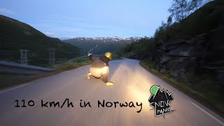 Midnight 110 kmh RawRun ON SKATEBOARD in Norway mountains [upl. by Fransen220]