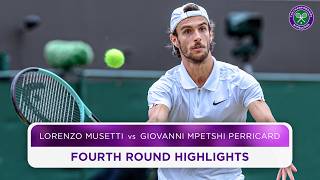 Gripping thriller  Lorenzo Musetti vs Giovanni Mpetshi Perricard  Highlights  Wimbledon 2024 [upl. by Tamah882]