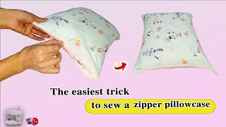 Zippered pillowcase sewing for beginnersSewing a pillow cover with a zipper is very easy [upl. by Canica315]