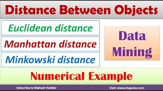 How to find the distance between points using Euclidean Manhattan and Minkowski by Mahesh Huddar [upl. by Citron321]