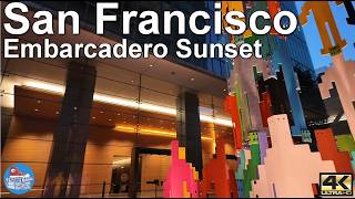 🇺🇸 SAN FRANCISCO 4k Walking Tour  Embarcadero sunset walk from Cruise Terminal to SOMA [upl. by Mallissa]