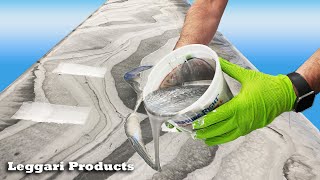 Epoxy Dirty Pour Technique On Formica Countertops Tutorial  DIY Countertop Remodel Ideas [upl. by Gladine917]