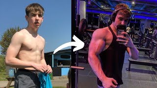 2 Year Body Transformation 1618  Skinny to Muscular  Natural [upl. by Ynaffat]