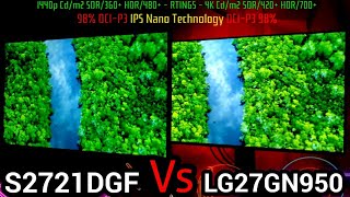 Dell S2721DGF VS LG 27GN950 VIDEO TEST IPS Nano Technology Video Review [upl. by Aihn827]