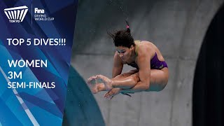 FINA Diving World Cup 2021  Womens 3m semifinals  Top 5 dives [upl. by Ellehcyar]