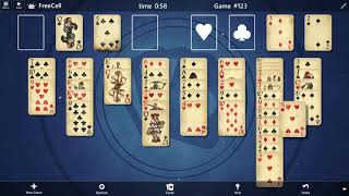 FreeCell Game 123 SOLVED Microsoft Solitaire [upl. by Anerda]