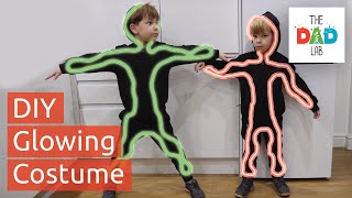 How To Make Neon Lighted Kids Costume for Halloween  DIY [upl. by Ataga574]