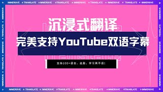 沉浸式翻译最新版完美支持 YouTube 视频双语字幕！ [upl. by Nnyltiac]