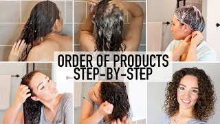 How to Apply Curly Hair Products in the Right Order  Step by Step Routine [upl. by Oicapot]