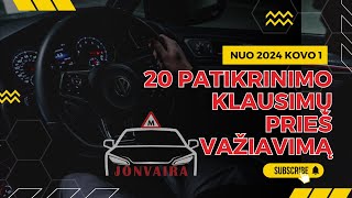 Regitros egzamino klausimai 20 patikrinimo klausimų prieš važiavimą B kategorija [upl. by Koblick]