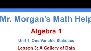 Algebra 1 Unit 1 Lesson 3  Mr Morgans Math Help [upl. by Acim]