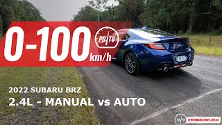 2022 Subaru BRZ manual vs auto 0100kmh amp engine sound [upl. by Dressler]