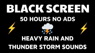 Heavy rain and thunderstorms with black screen│Create a feeling of comfort Sleep wellRelief stress [upl. by Nidnal]