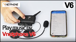 VNETPHONE V6  Play music by V6 motorcycle bluetooth intercom [upl. by Ube700]