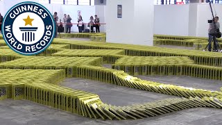 Crazy Book Dominoes  Guinness World Records [upl. by Naedan]