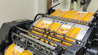 Original Heidelberg Einfarben Offset Letterset Using UV Coating Lamination [upl. by Little863]