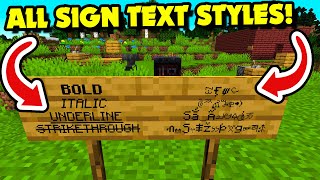 How to do ALL SIGN TEXT STYLES in Minecraft 120 Java  Bold Italic Underline Strikethrough [upl. by Michaeu]