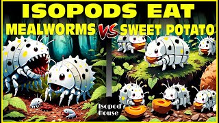 Isopods Eat Mealworms amp Sweet Potato In Isopod House Terrarium  4K [upl. by Kristy868]