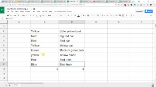 Google Sheets  Count Cells Containing Specific Text [upl. by Mela]