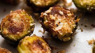 The most amazing CRISPY Parmesan Roasted Brussels sprouts [upl. by Limaa330]