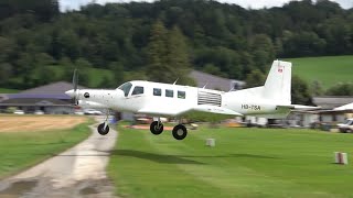 Pacific P750 XSTOL HBTSA heavy takeoff at Beromünster Airfield [upl. by Hans]