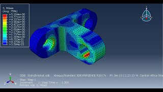 Abaqus Tutorial 1 Basic  Simple Bracket Static Analysis [upl. by Gnek112]