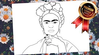 Cómo dibujar a Frida Kahlo paso a paso  How to draw Frida Kahlo step by step [upl. by Maidy254]