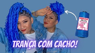 TRANÇAS DE LINHA DE CROCHÊ🧵  COM CACHOS TUTORIAL [upl. by Petie]