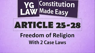 Article 2528  Freedom of Religion  Constitution of India [upl. by Askwith]