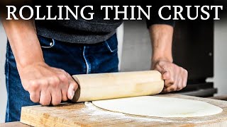 How To Roll Out Pizza Dough THIN With Rolling Pin For Really CRISPY Crust Tutorial Video [upl. by Mike]