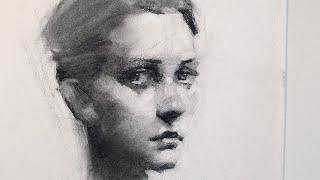 Portrait Sketch in Charcoal [upl. by Eilhsa]