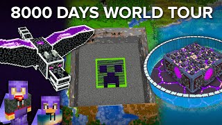 World Tour Of 8000 DAYS Minecraft Survival World [upl. by Wahl]