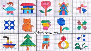 20 Pictures Drawing On Graph Paper Easy❗ [upl. by Iramat762]