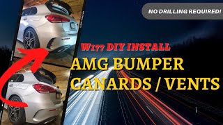 DIY Install  Mercedes A Class AMG Rear CanardVents No Drilling RequiredDirect Fit  Best Upgrade [upl. by Gisela]