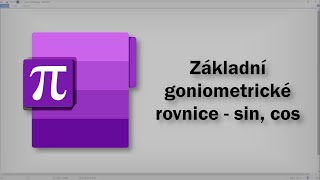 Matematika  Základní goniometrické rovnice  sin cos [upl. by Uphemia]