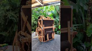 Create a vintage solid wood back boxbackpack made of tanned leather backpack woodworking shorts [upl. by Keese]