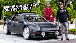 Ken Blocks Ford RS200 Group B Rally Car on the Street Meeting Up With Travis Pastrana [upl. by Edla767]