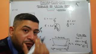 Problems on critical depth through trapezoidal channel [upl. by Llerehc346]