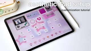 HOW TO CUSTOMIZE YOUR IPAD HOME SCREEN IN IOS 16 widgets  app icons  aesthetic iPad Pro 2023 🩵🩷 [upl. by Eelarac]