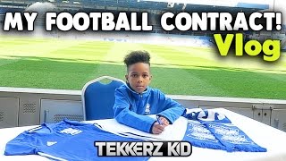 SIGNING MY FIRST FOOTBALL CONTRACT  Typical Saturday Vlog  Tekkerz Kid [upl. by Eldred]