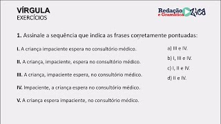 COMO USAR A VÍRGULA RESOLUÇÃO DE EXERCÍCIOS  Profa Pamba [upl. by Aillicec716]