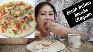 Shet jingbam dihshia Uttapam South Indian snacks 😋mukbang khasivlog uttapam 🤤 [upl. by Galloway]